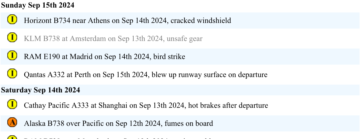 Understanding Aviation Incidents: The Numbers, The Causes, and A Shout-out to avherald.com