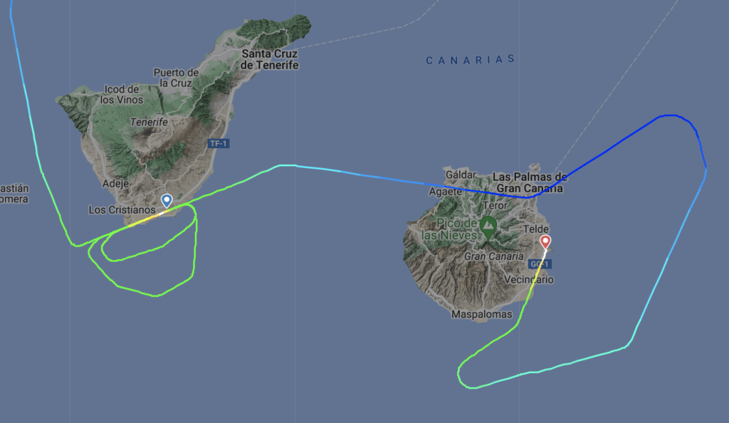 AF1162 first three attempts to land at TFS